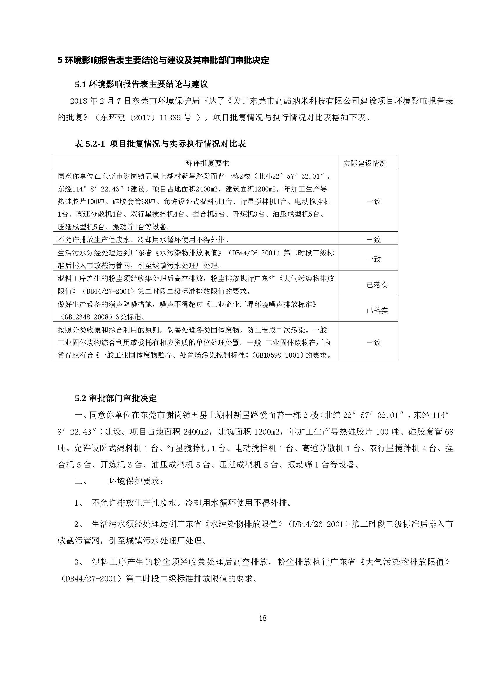 东莞市高酷纳米科技有限公司新建项目自主验收公示