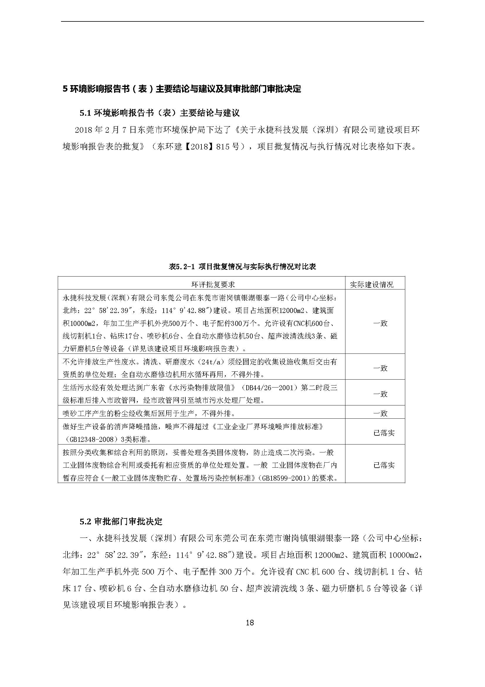 永捷科技发展(深圳)有限公司东莞分公司新建验收公示