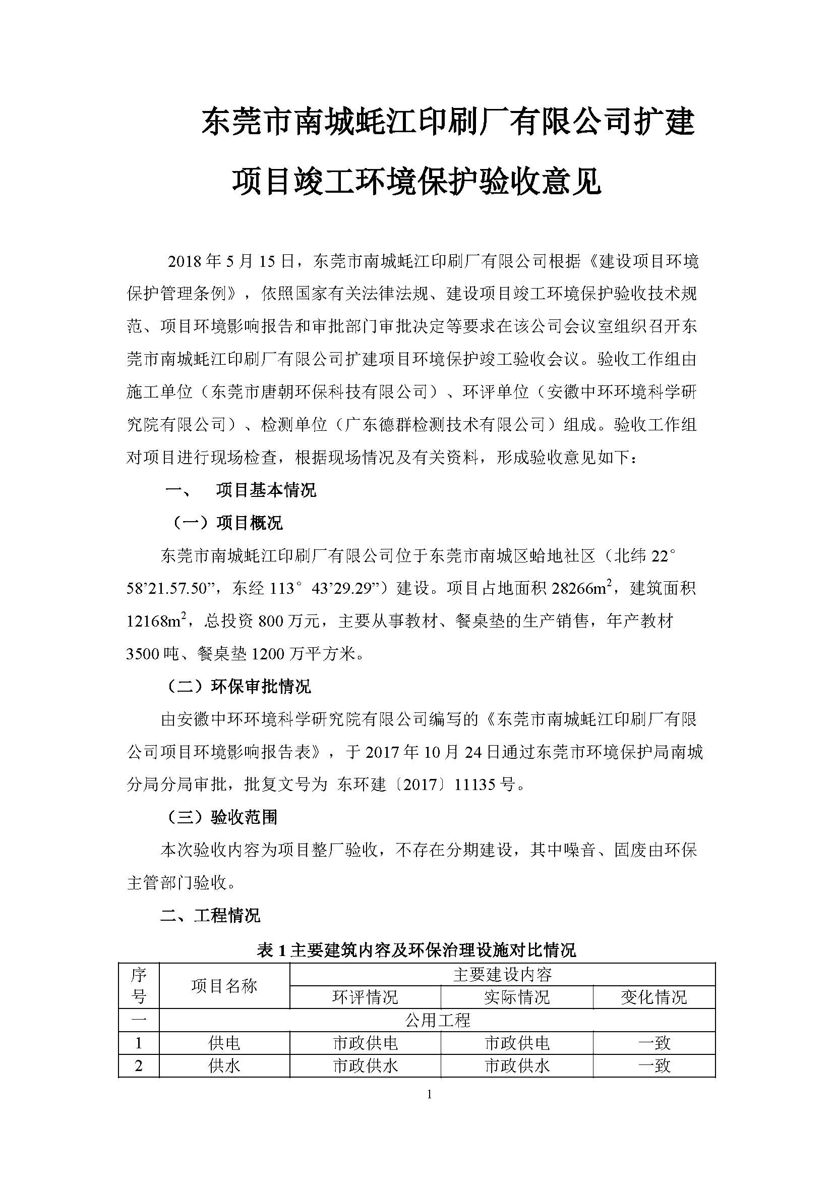 东莞市南城蚝江印刷厂有限公司扩建项目竣工环境保护验收公示