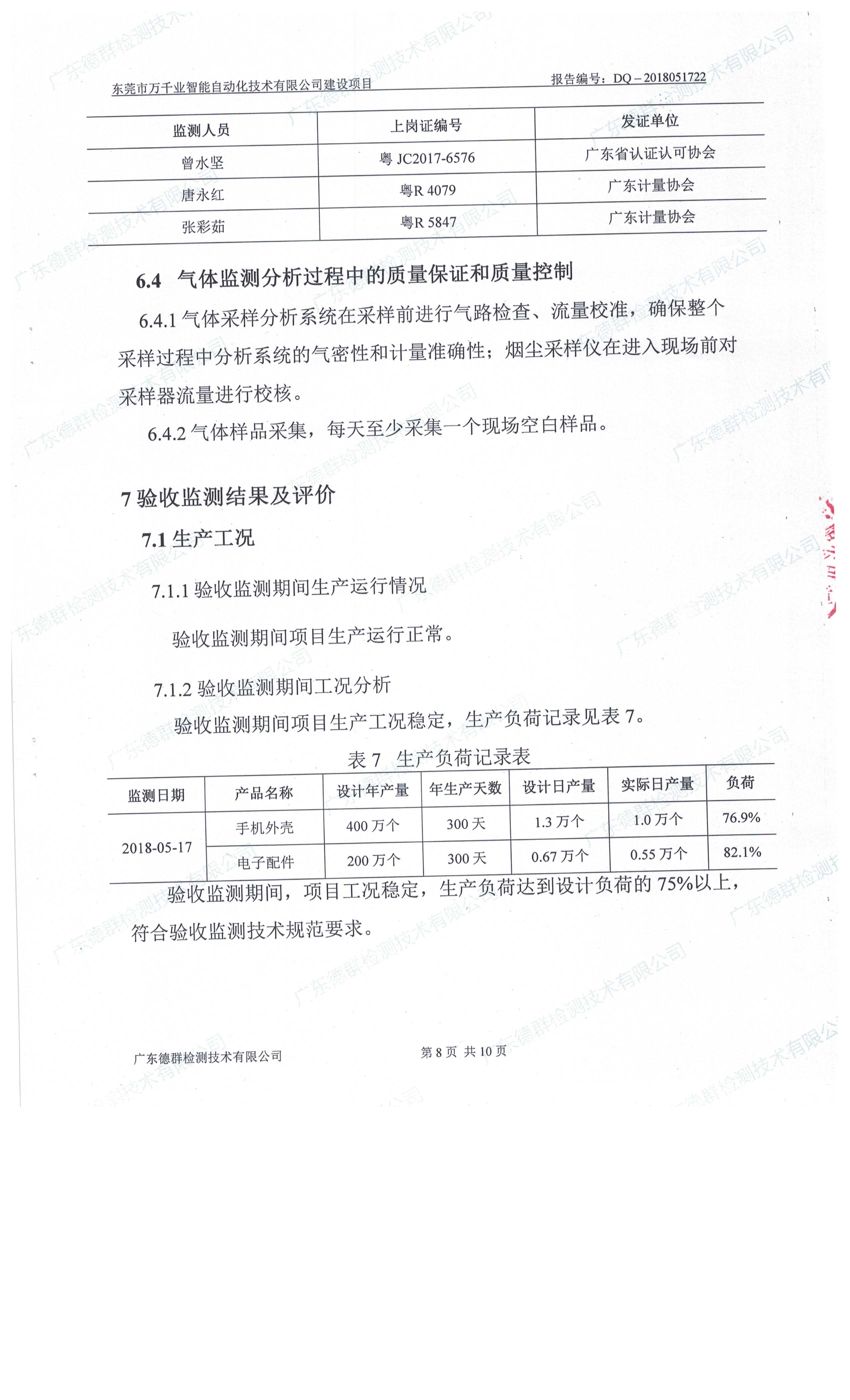 东莞市万千业智能自动化技术有限公司新建项目自主验收